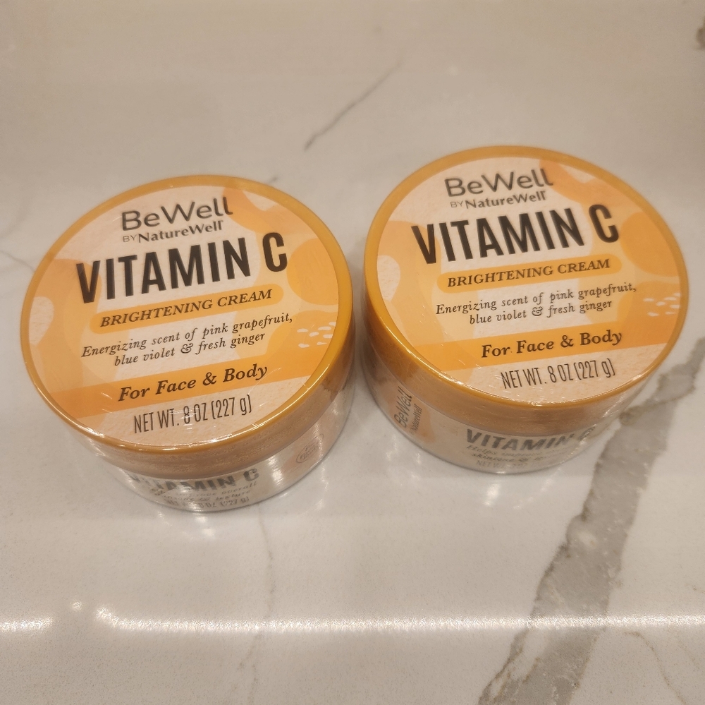 BeWell Vitamin C Brightening Cream By NatureWell, For Face and Body,‎ 2-Pack